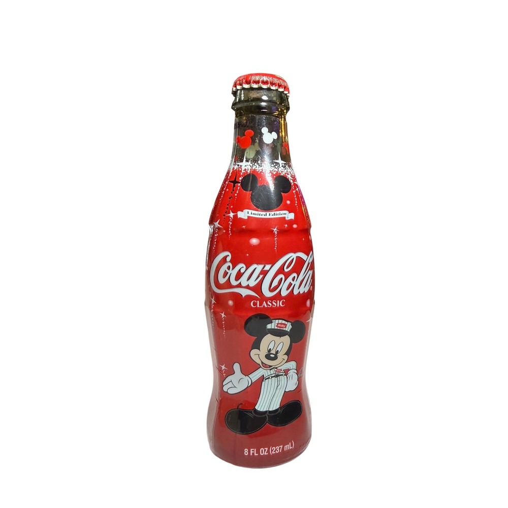 Coca-Cola Mickey Mouse 75th InspEARations Limited‎ Edition 8oz Glass Bottle Full